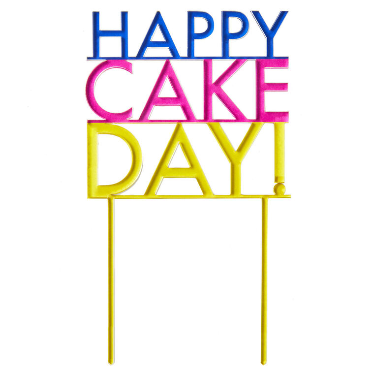 Cake Day Vibrant Lettering Birthday Cake Topper