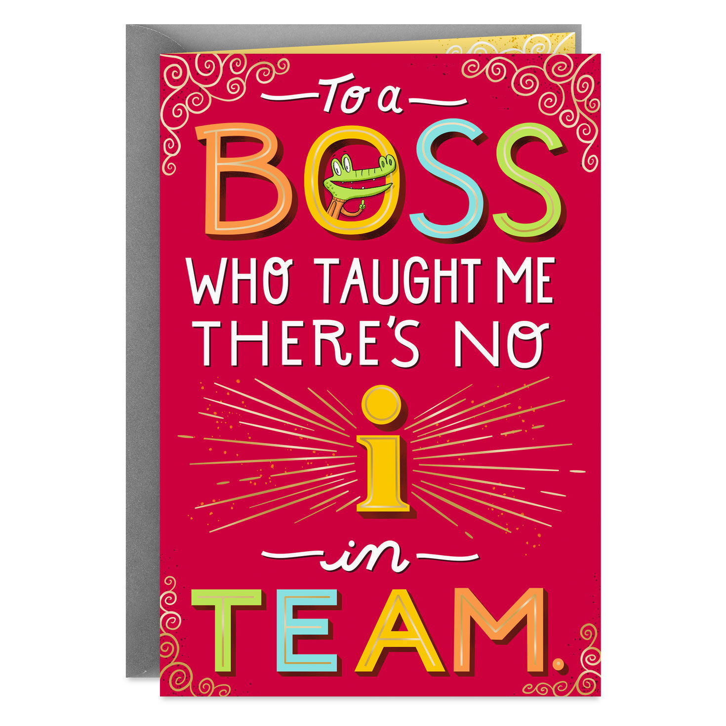 There's No "I" in Team Funny Boss's Day Card
