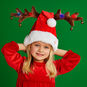 Musical Santa and Antlers Hat With Lights and Motion in use image number 2