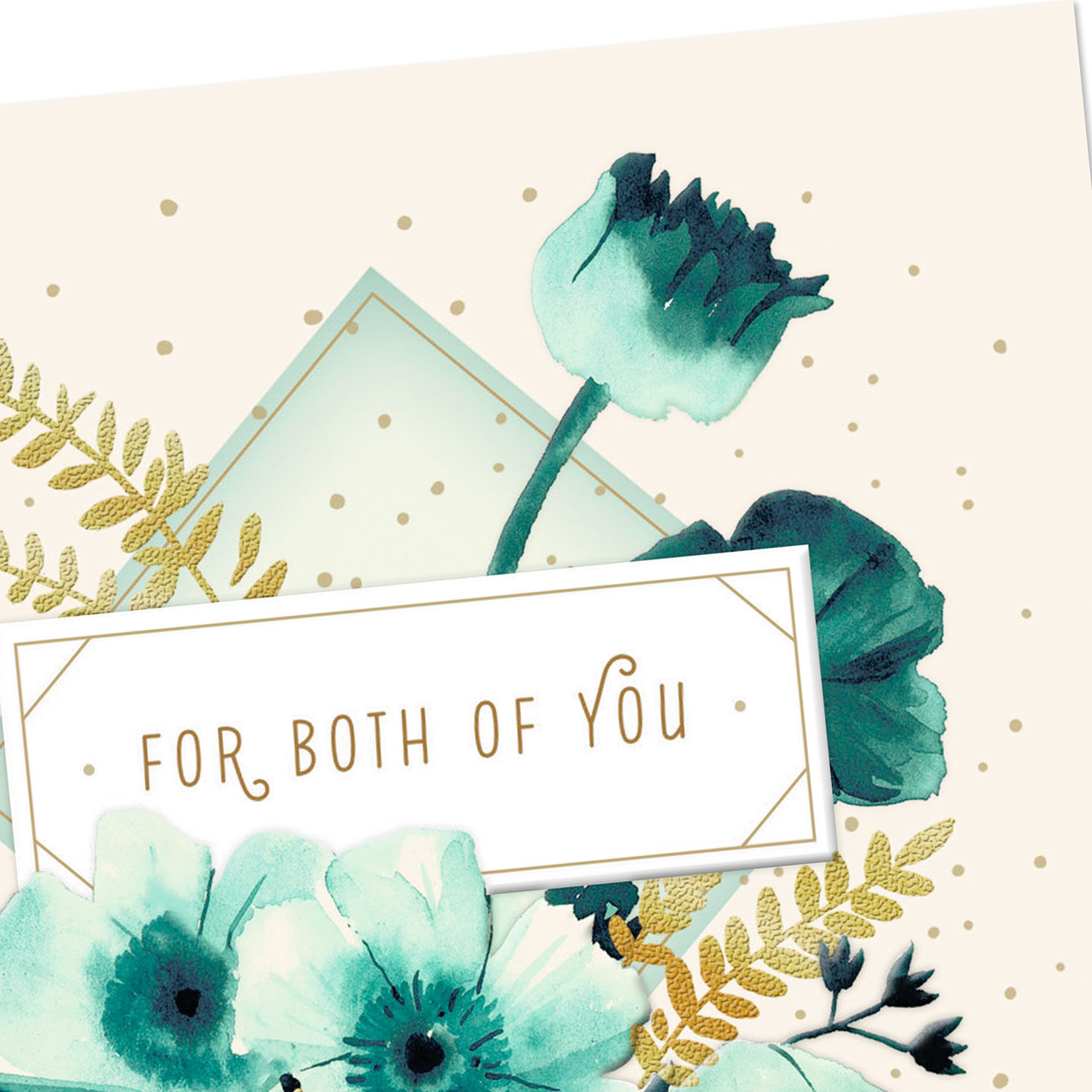 Green Flowers with Gold Leaves Anniversary Card  image number 5