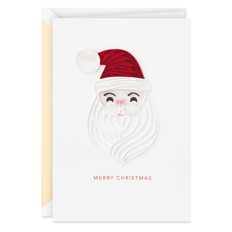 Merry Christmas Santa Quilled Paper Handmade Christmas Card