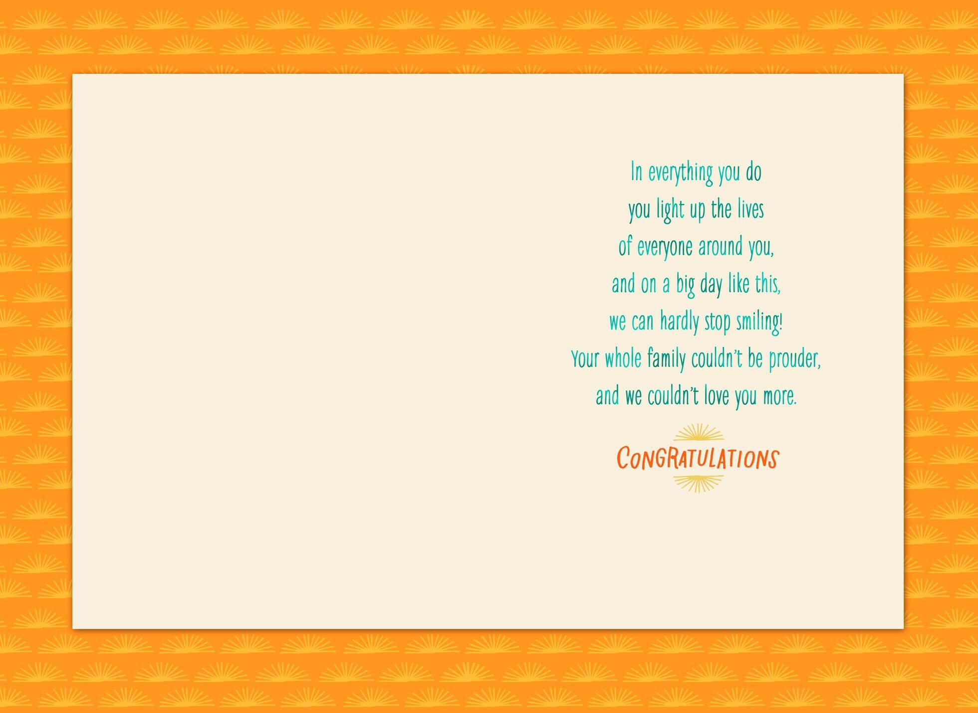 Bright Sun Graduation Card for Granddaughter