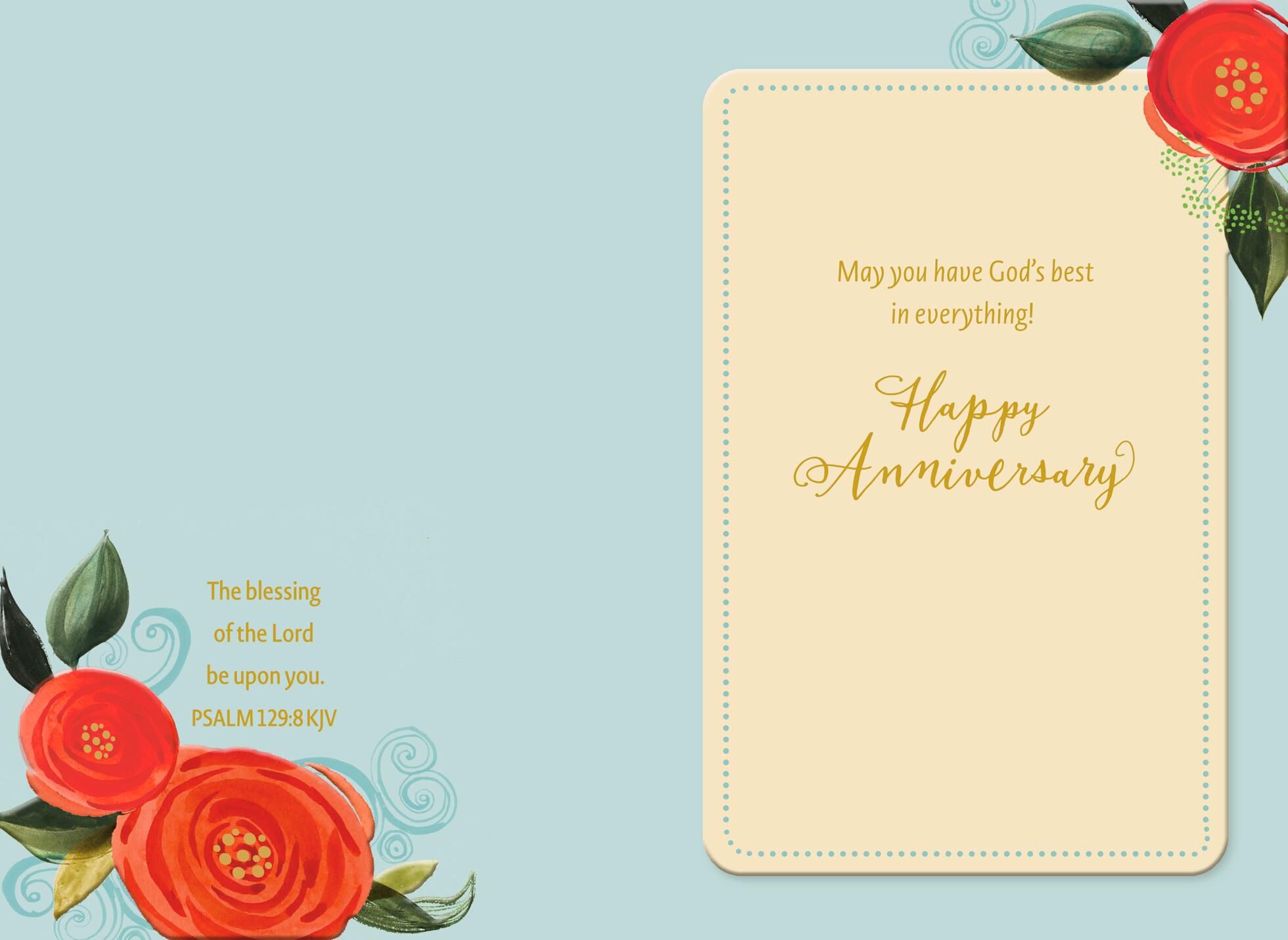 Rose Buds and Blessings Religious Anniversary Card