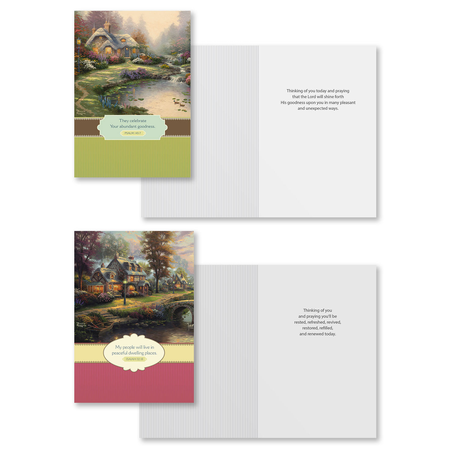 Thomas Kinkade Thinking of You Cards Assortment Card Fronts with Sentiments image number 3