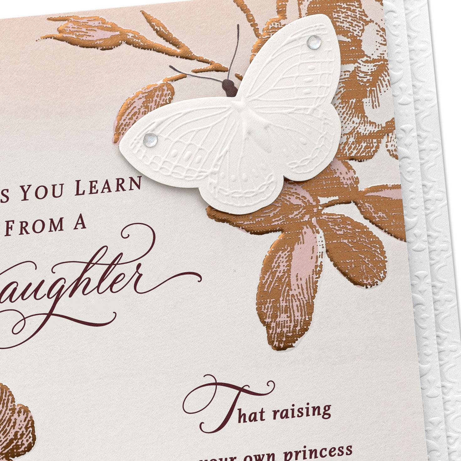 Toile Flowers and Butterfly Birthday Card for Daughter Card Front Detail image number 6