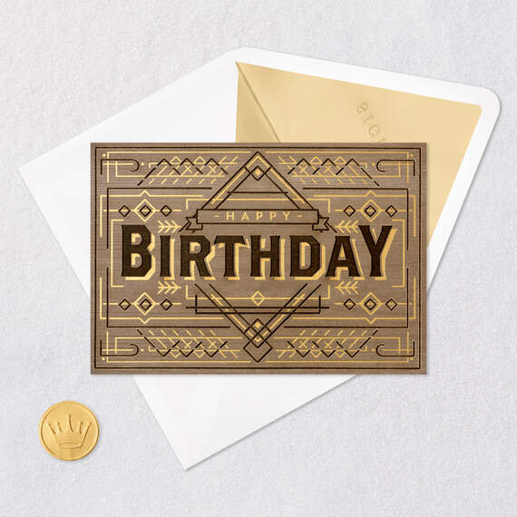 Geometric Happy Wishes Birthday Card, , large image number 5