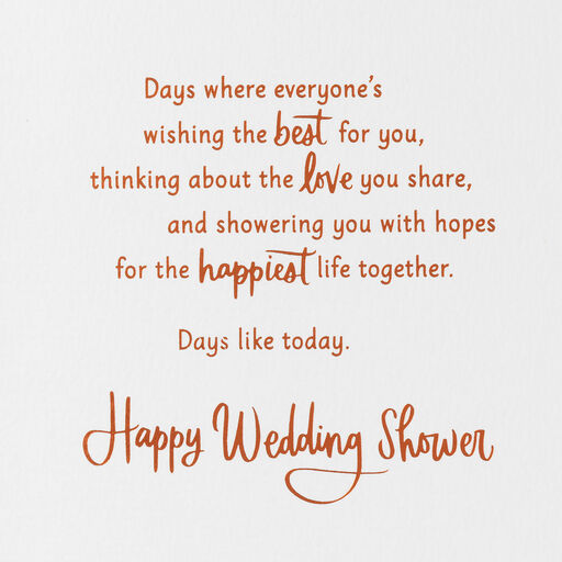 Enjoy the Days to Come Wedding Shower Card, 