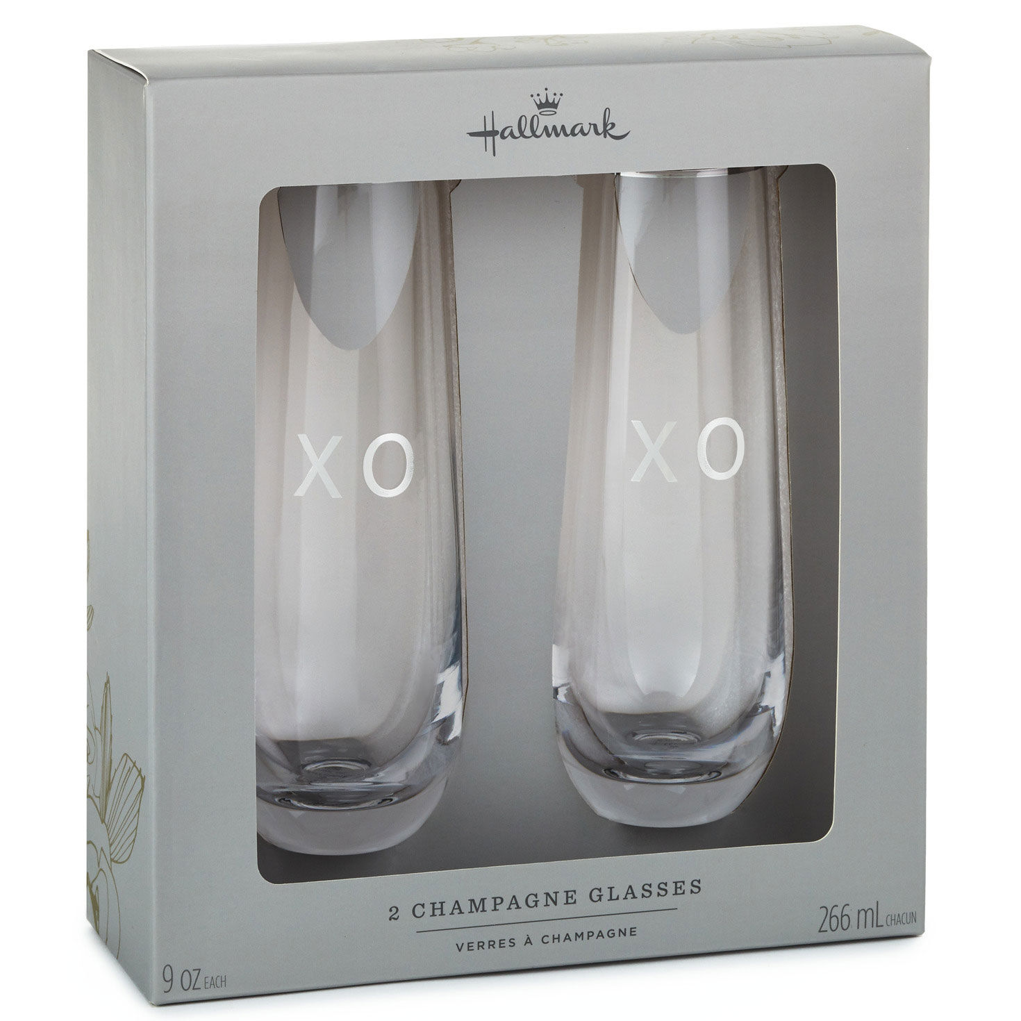 XO Stemless Champagne Flutes, Set of 2, , large image number 2