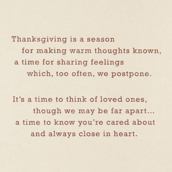 Always Close in Heart Thinking of You Thanksgiving Card, , large image number 2