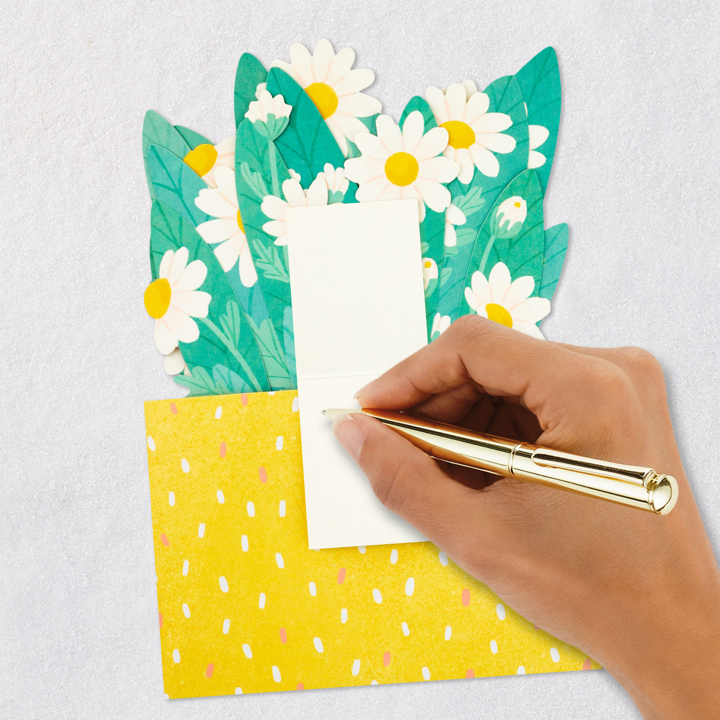 Daisies Flower Bouquet Pop-Up Mother's Day Card signing card image number 6