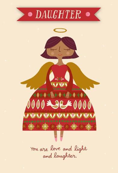 My Little Angel Daughter Christmas Card