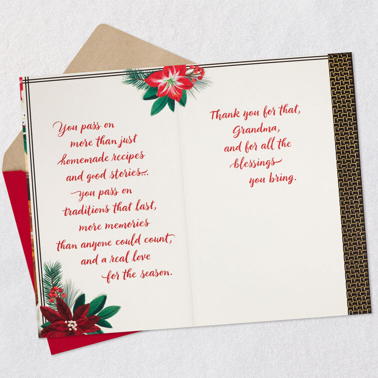 Black Hands Rolling Out Dough Christmas Card for Grandmother Open card with envelope image number 4