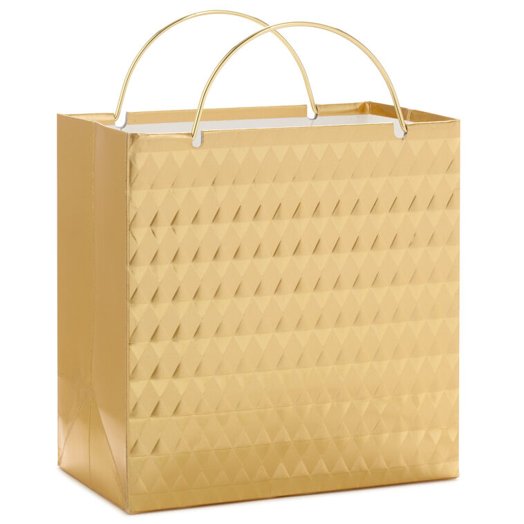 Gold Diamonds Small Square Gift Bag Back image number 5