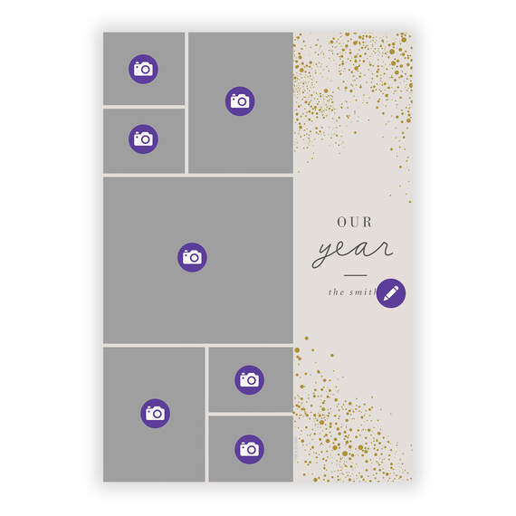 Gold Shimmer Our Year Flat Holiday Photo Card, , large image number 5