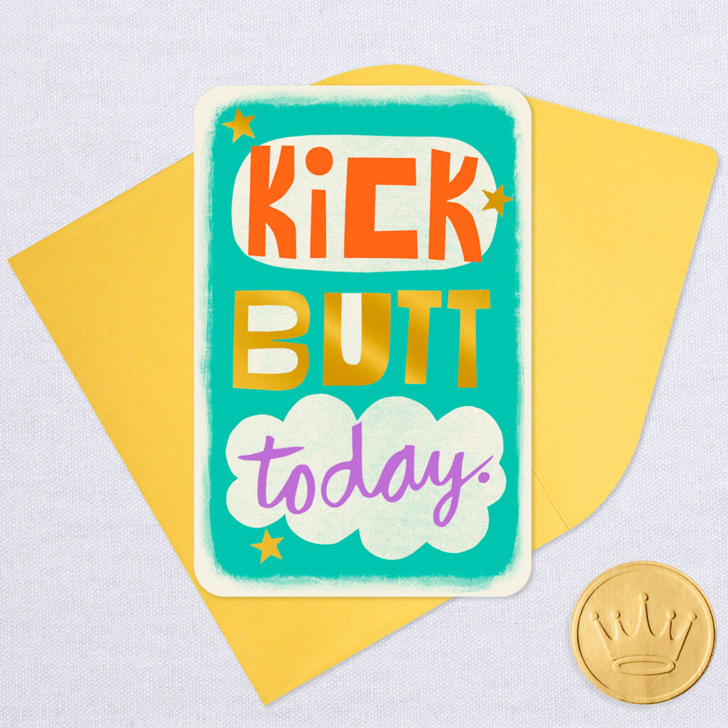 325 Mini Kick Butt Today Good Luck Card Greeting Cards Hallmark