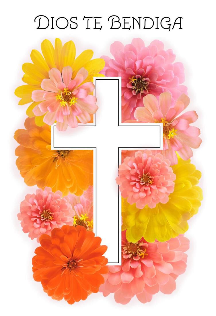 Cross With Flowers Spanish-Language Easter Cards, Pack of 6