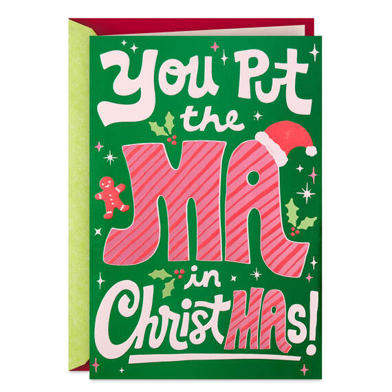 You Put the Ma Funny Christmas Card for Mom, , large image number 1