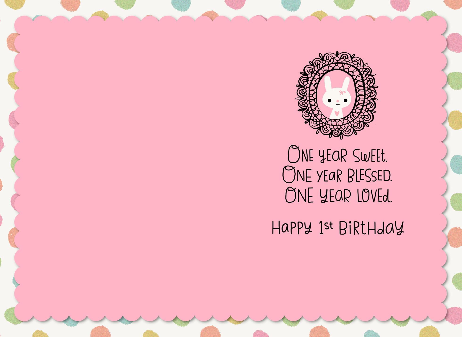 1 Year Sweet Birthday Card