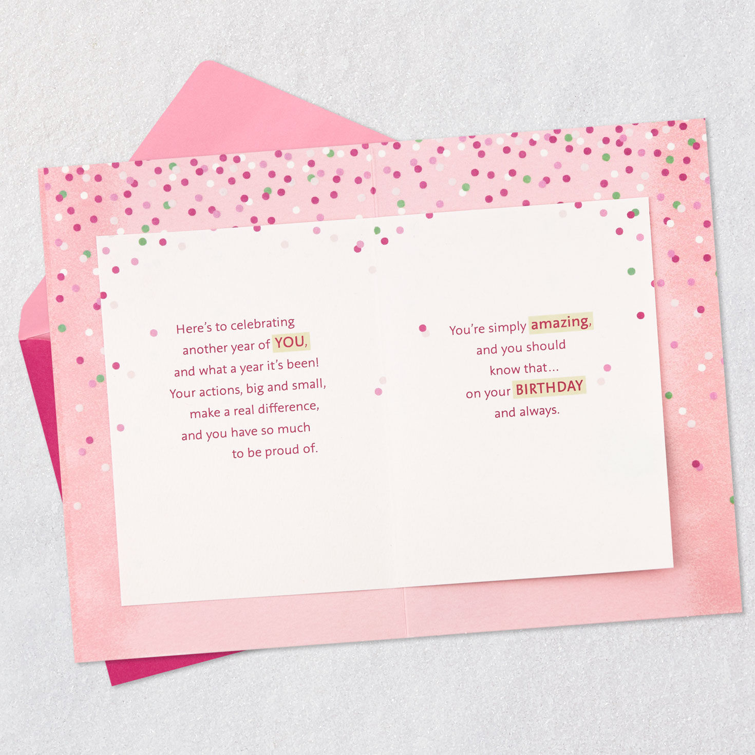 Layer Cake With Candles Daughter Birthday Card Open card with envelope image number 4