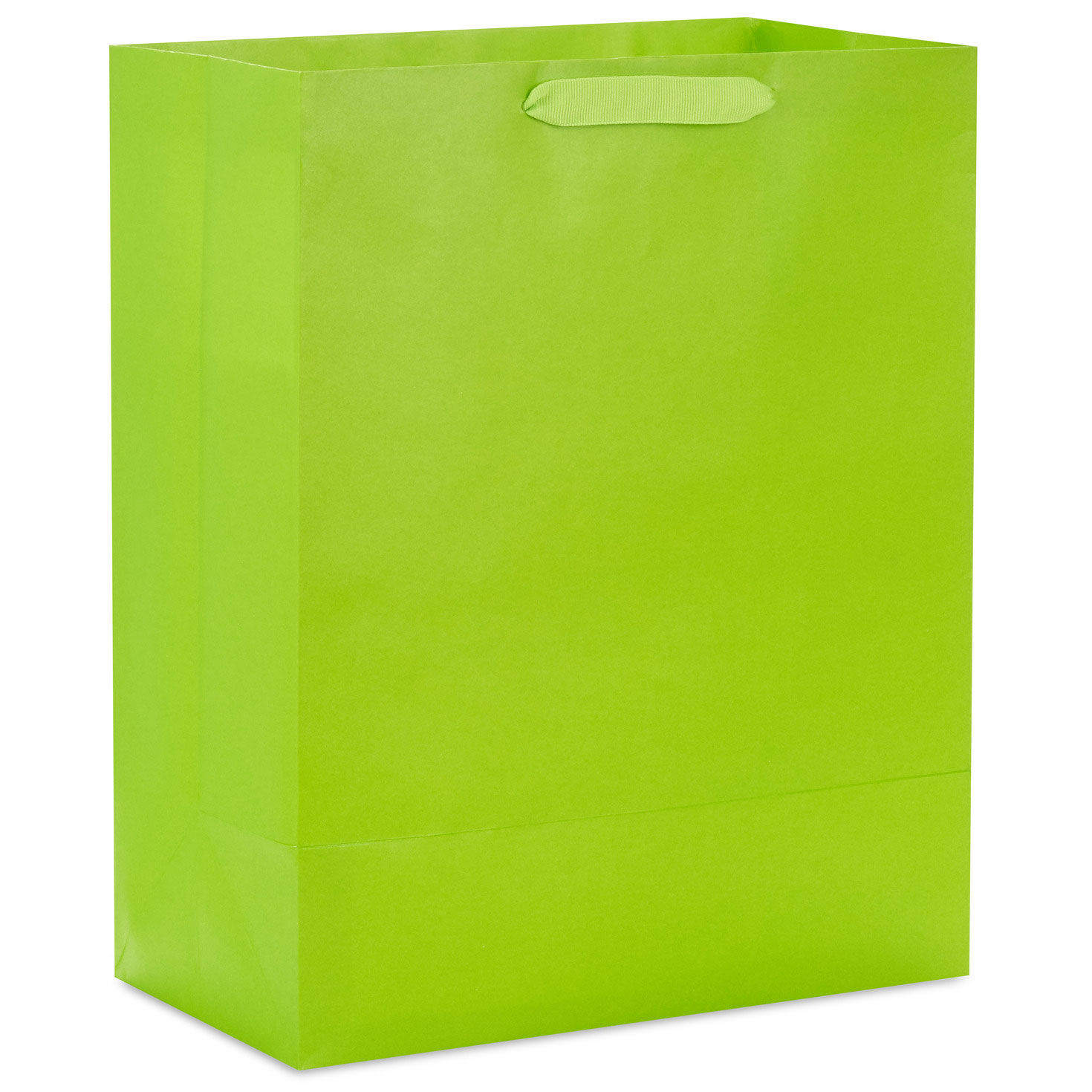 13" Solid Lime Green Large Gift Bag, Lime Green, large image number 6