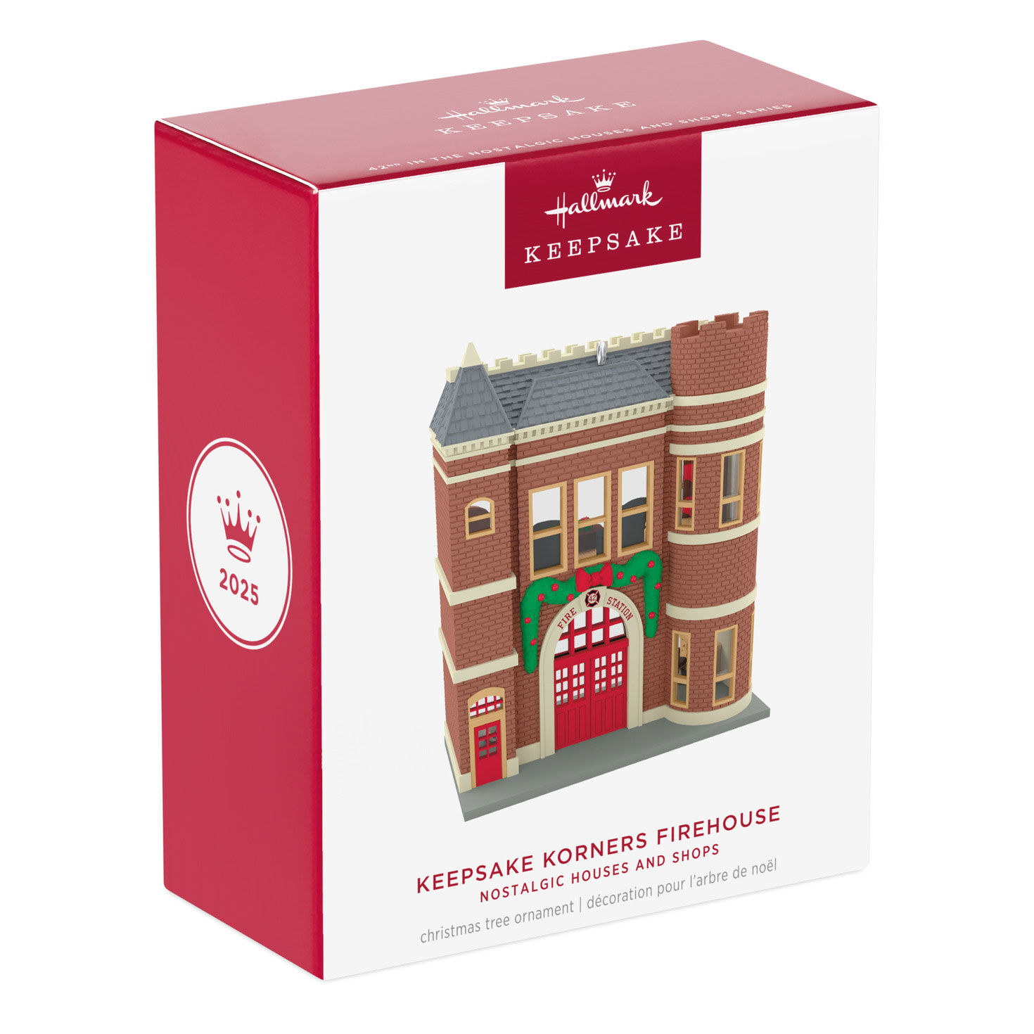 Red Brick Fire Station Keepsake Ornament package front image number 7