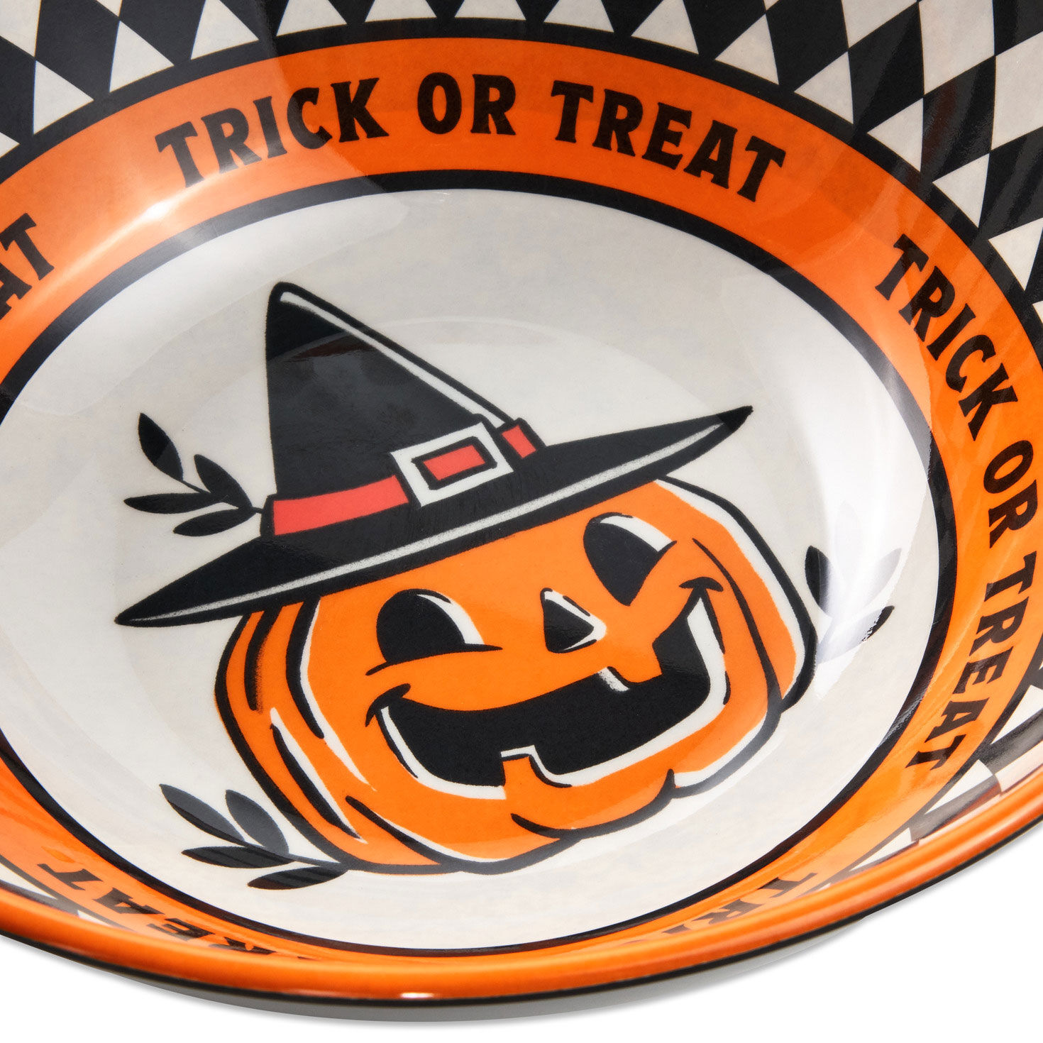 Vintage Jack-o'-Lantern Serving Bowl upclose detail image number 4
