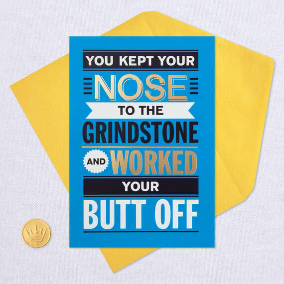 Nose to the Grindstone Funny Retirement Card, , large image number 5