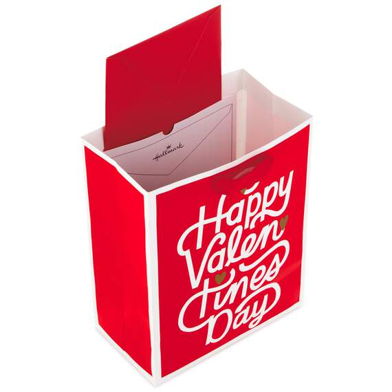 9.6" Happy Valentine's Day Script Gift Bag, , large image number 4