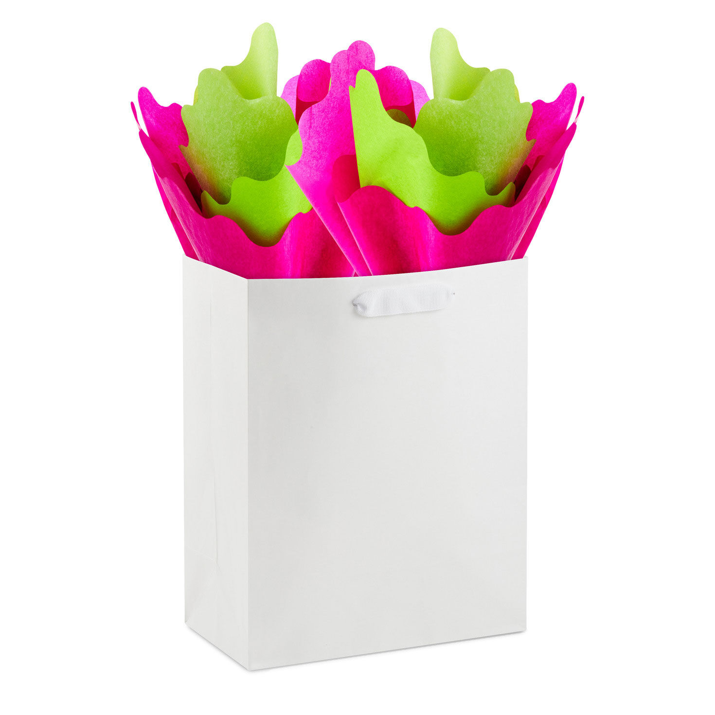 Bright Pink and Green Scalloped Tissue Paper Pack in use image number 5