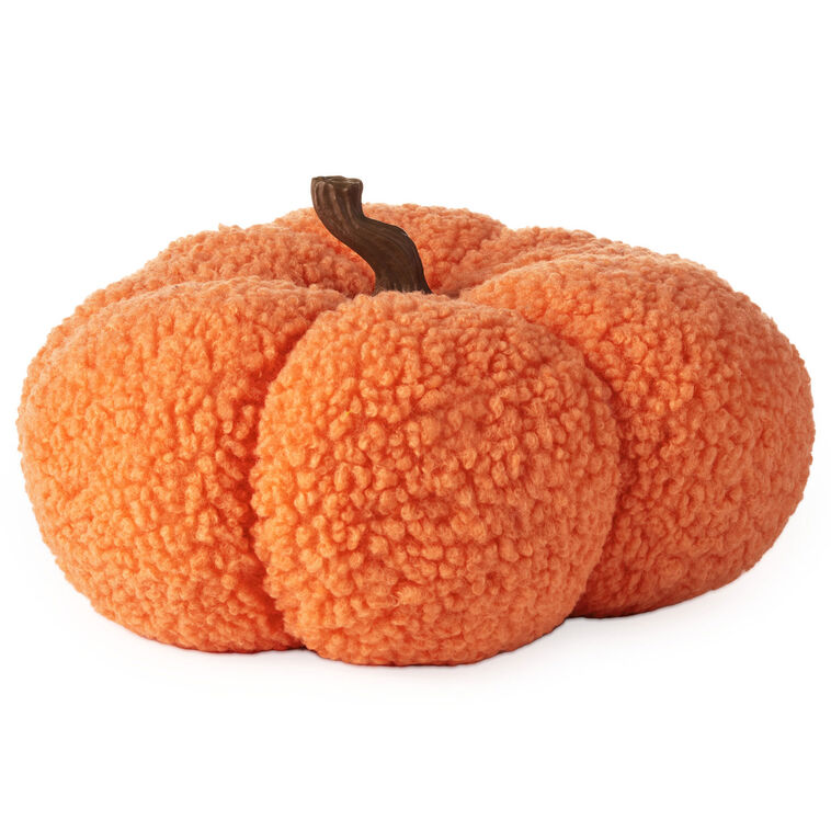 Orange Plush Fabric Pumpkin Fall Decoration  image number 2