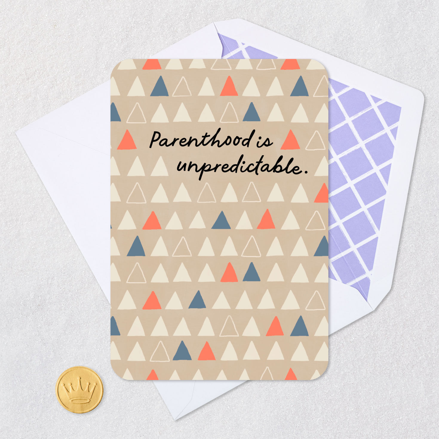 Triangle Pattern on Kraft Support Card for Parents Card Front with Envelope and Gold Seal image number 5