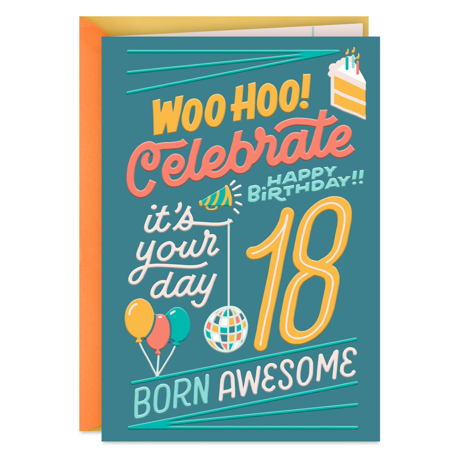 Born Awesome 18th Birthday Card