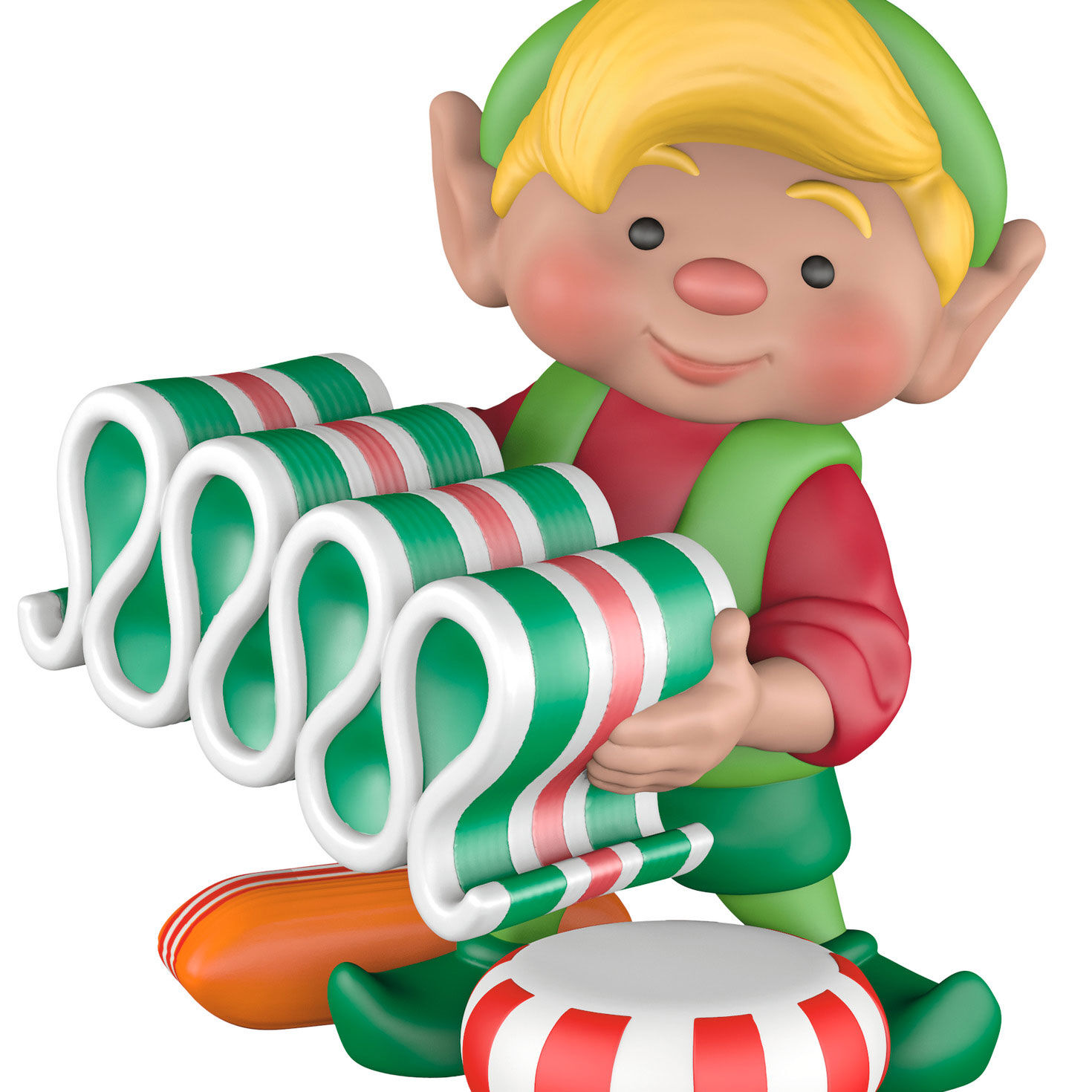 Elf With Vintage Candy Keepsake Ornament closeup view image number 5