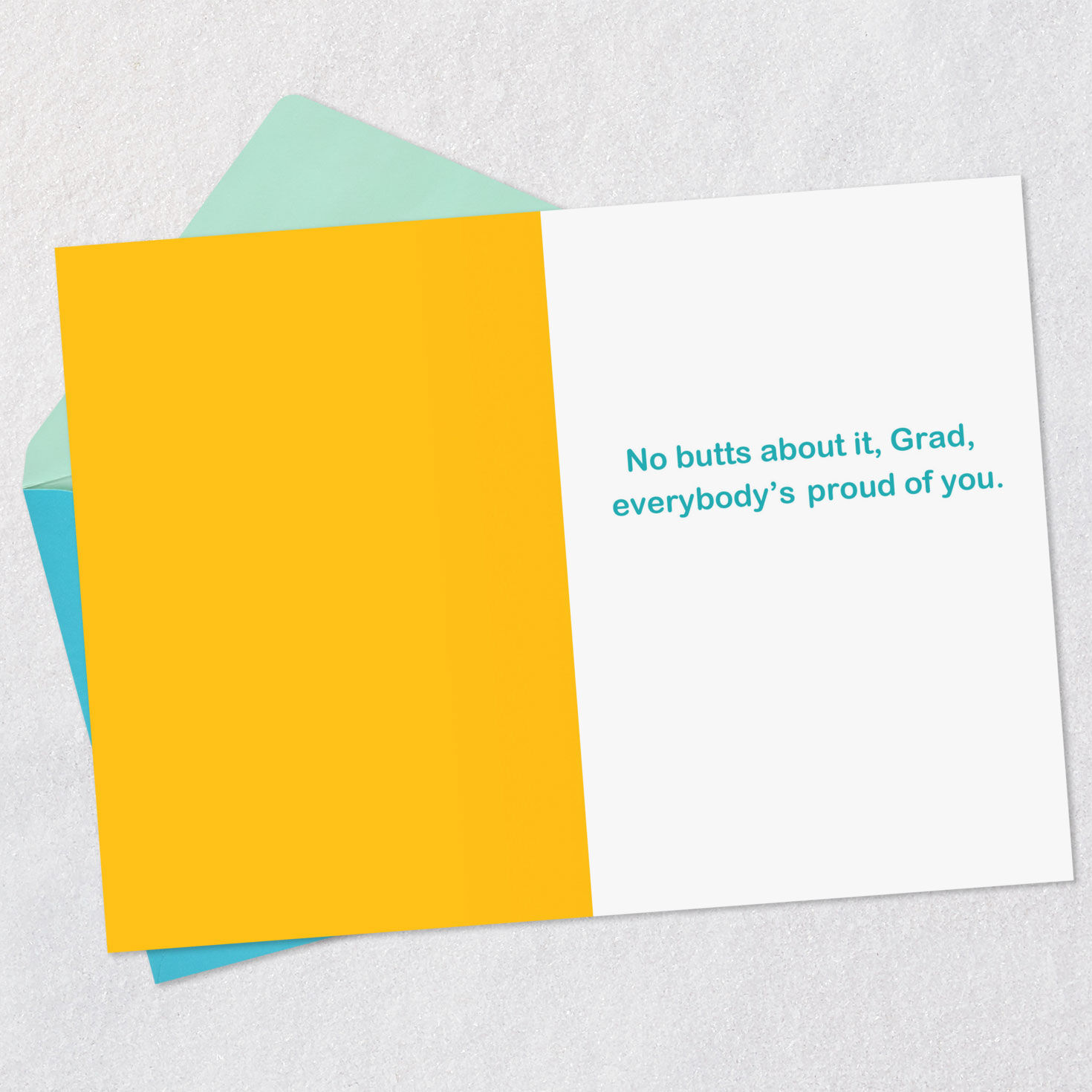 Blurred Butt Comic Graduation Card Open card with envelope image number 3