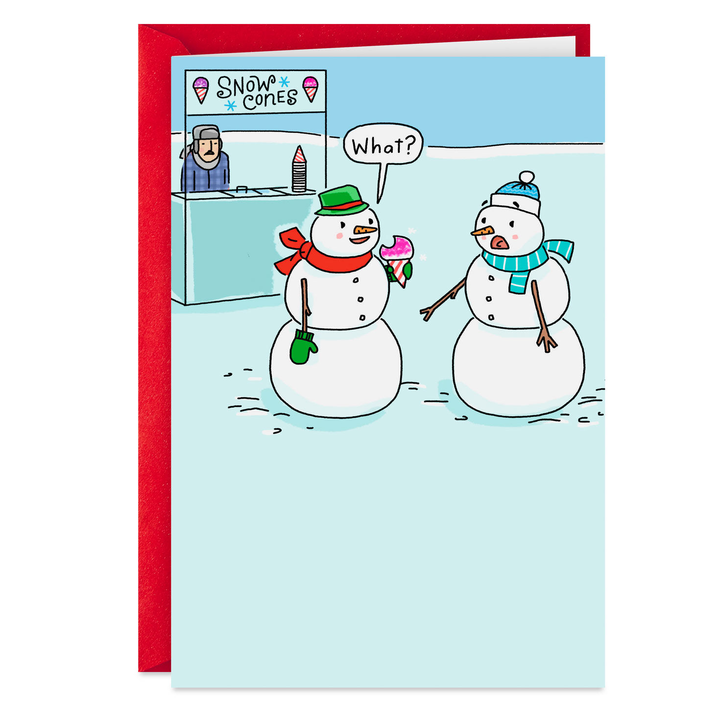 Snow Cone Snowmen Funny Christmas Card