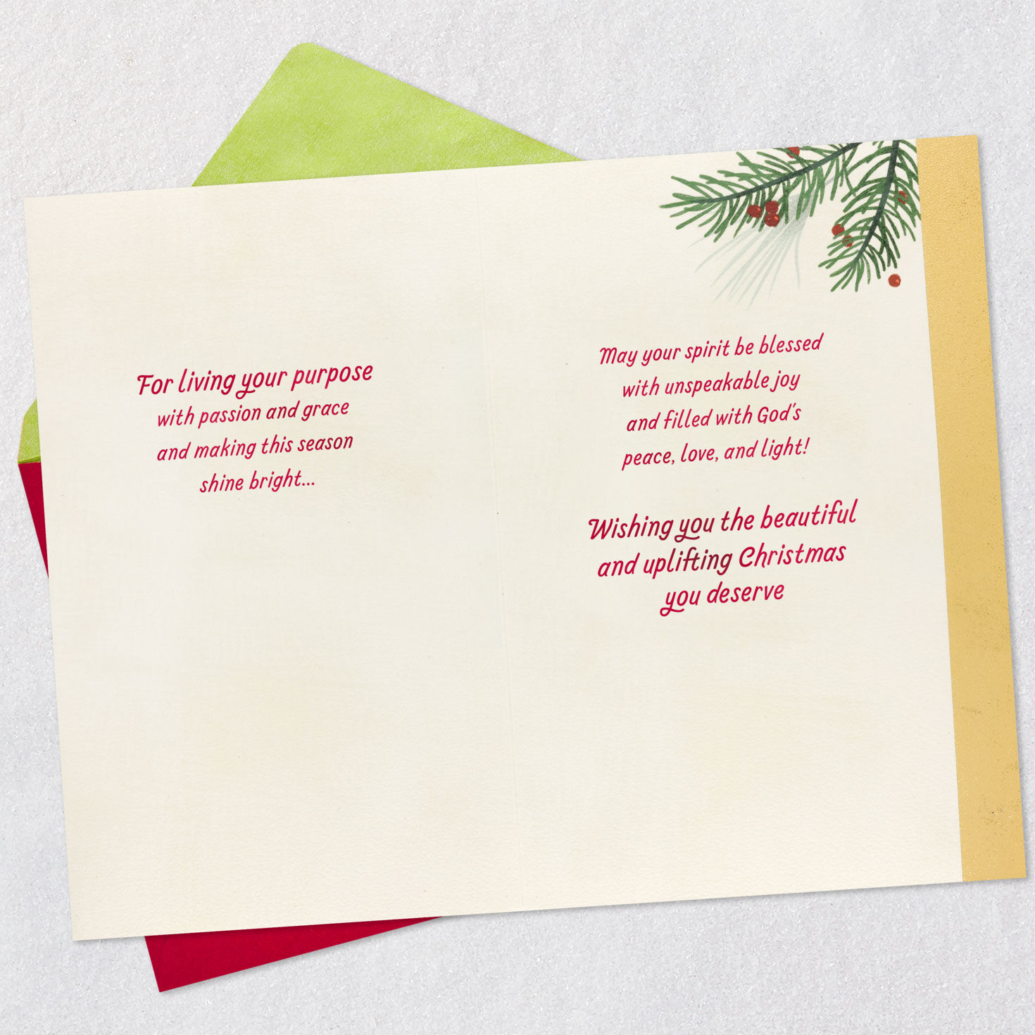 Lighting Candles Religious Thank You Card Open card with envelope image number 5