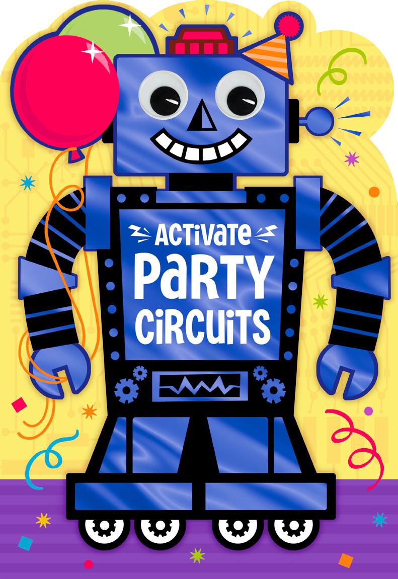 Robot Party Jumbo Birthday Card, 16.25"