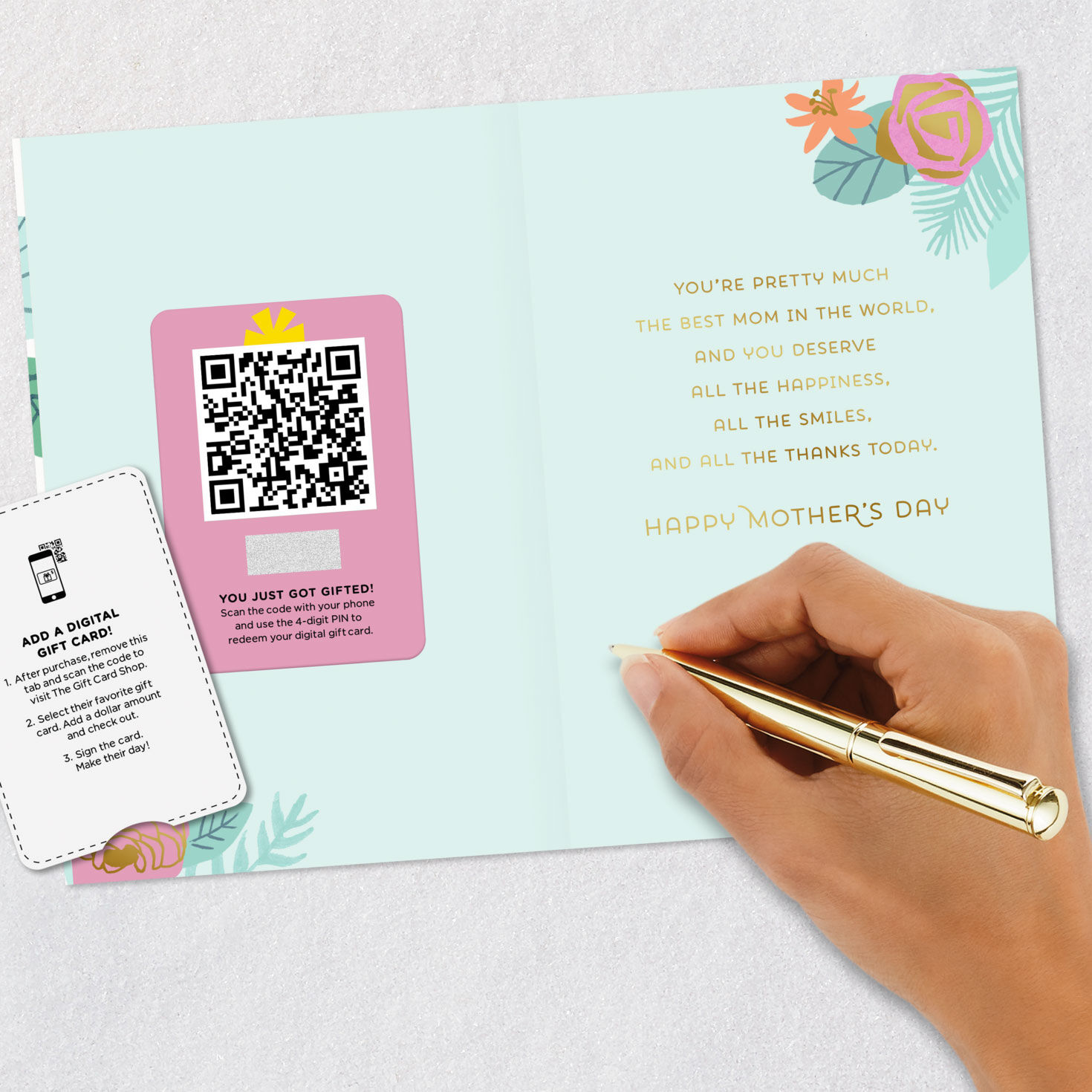 Pastel Tropical Flowers Mother's Day Gift Card  image number 9