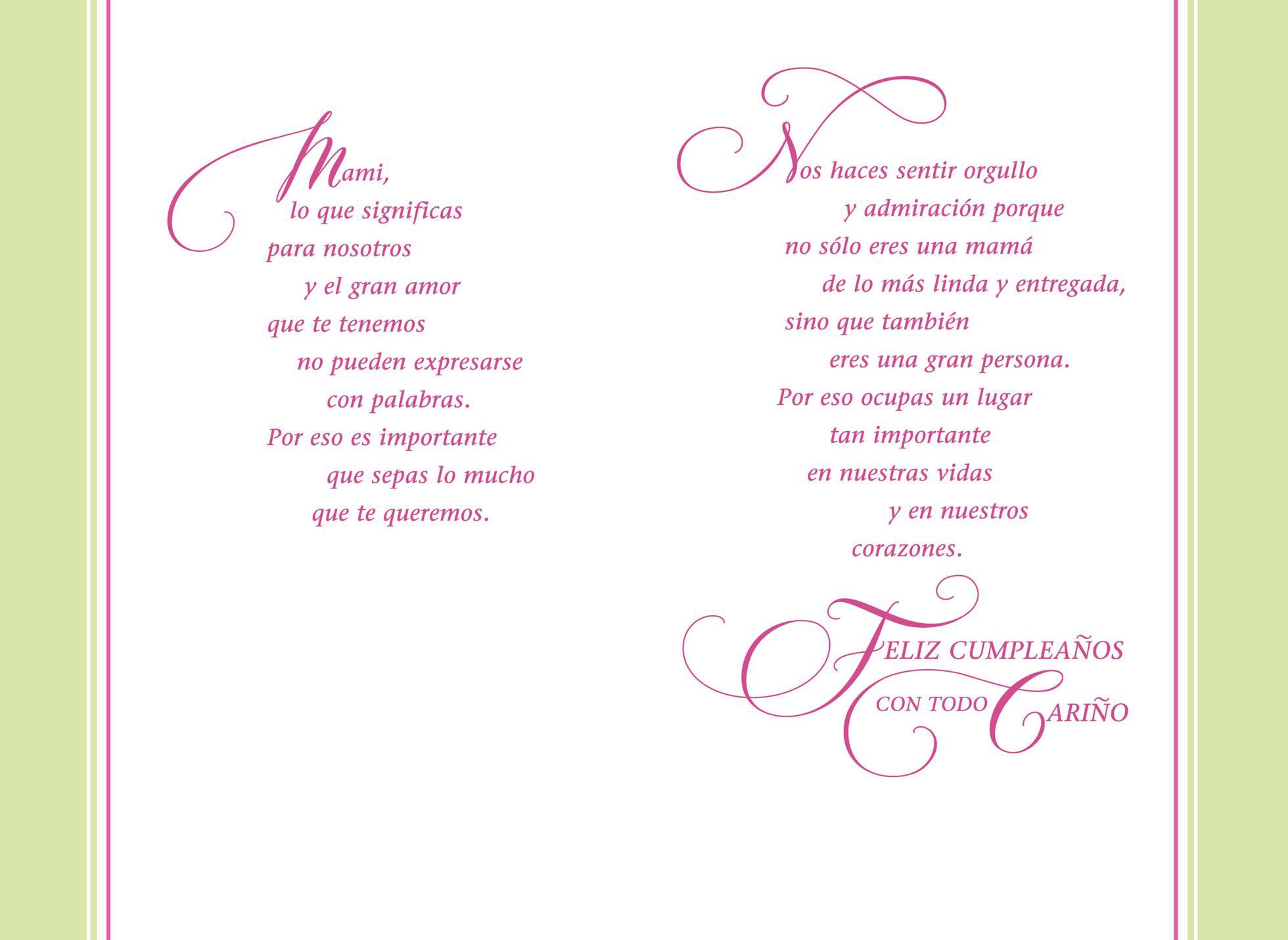 You Fill Our Hearts Spanish Language Mom Birthday Card