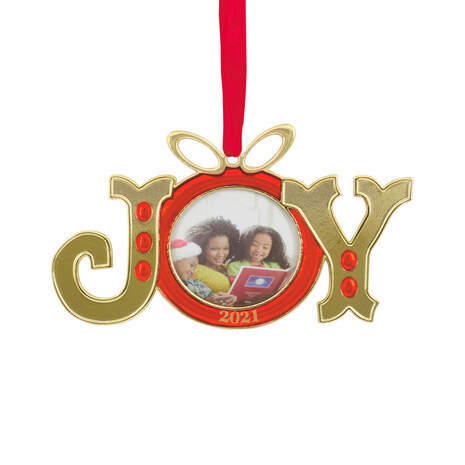 Joy 2021 Metal Photo Frame Hallmark Ornament, , large