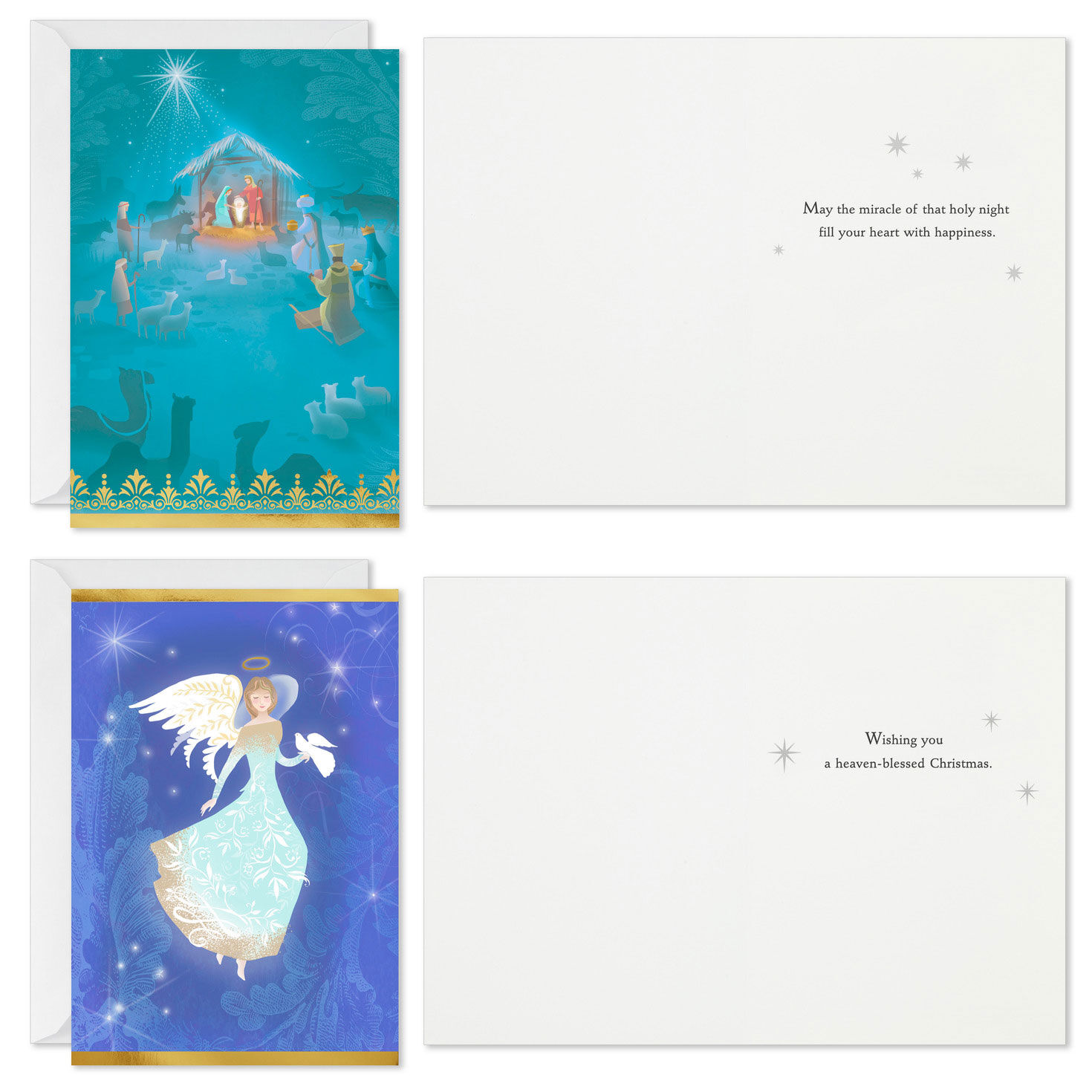 Nativity Scenes Boxed Christmas Card Pack Card Front with Sentiment image number 4