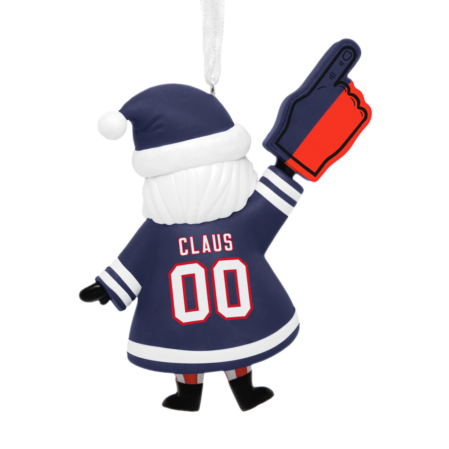New England Patriots Santa Fan Christmas Ornament back image number 6