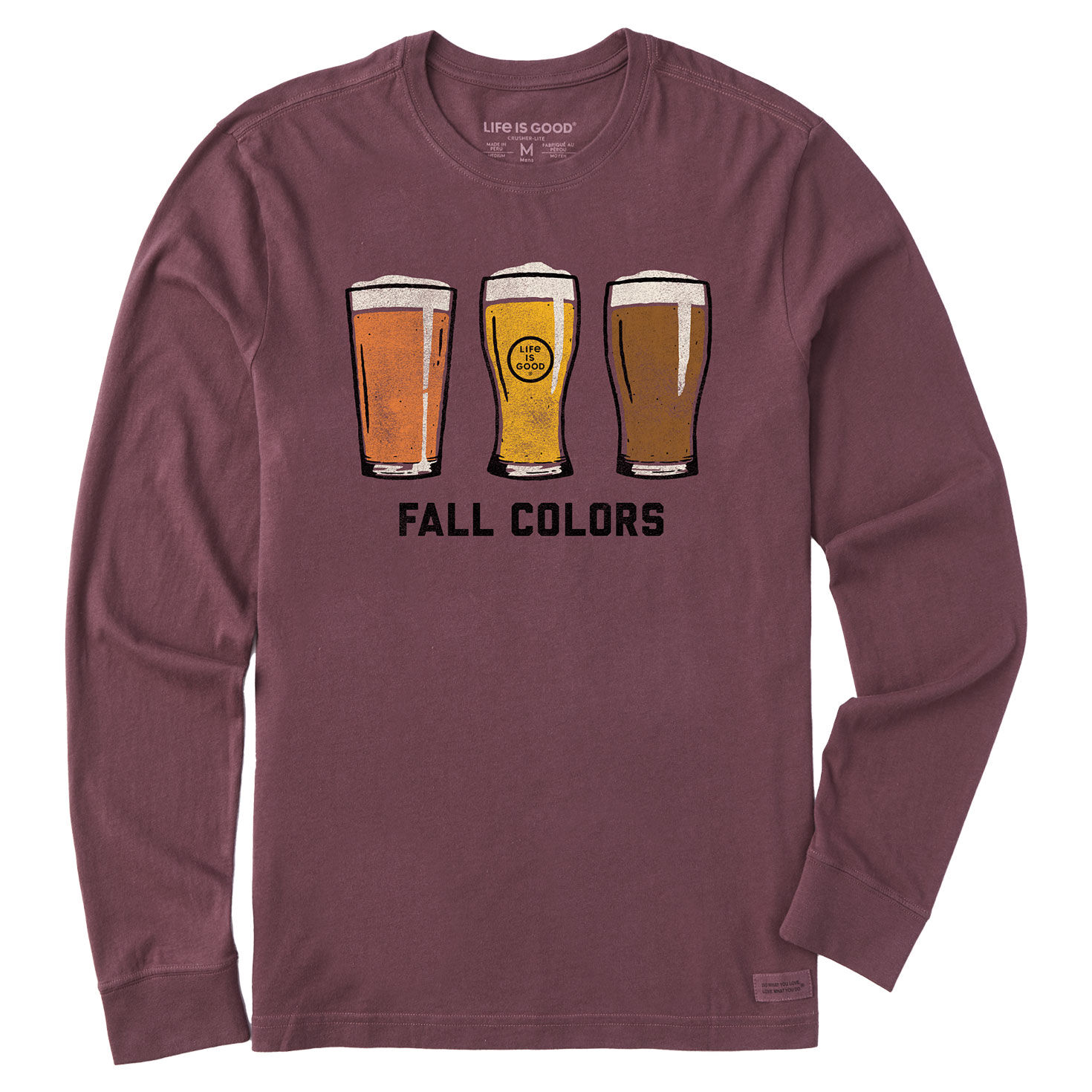 Life Is Good Men’s Fall Colors Beer Pints Brown Long-Sleeve T-Shirt for only USD 34.50 | Hallmark