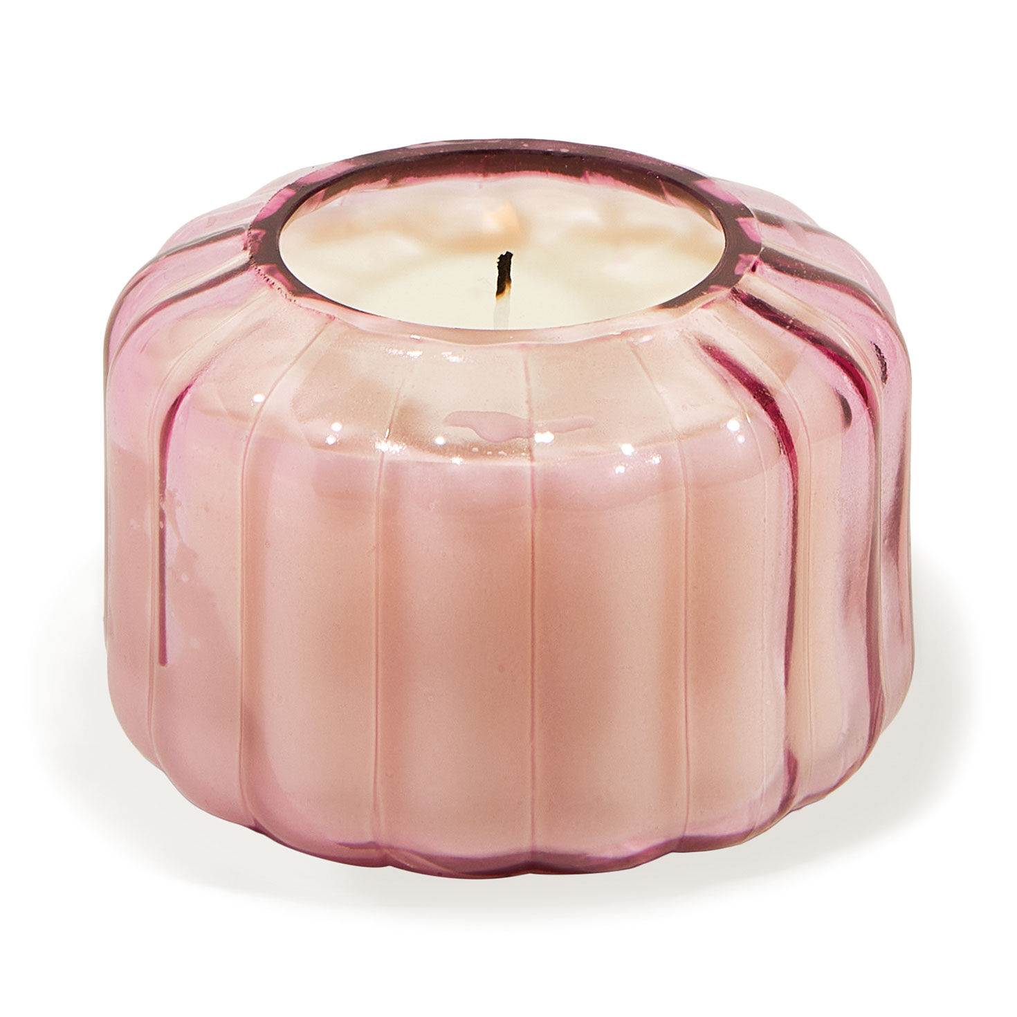Paddywax Desert Peach Scented Candle in Pink Glass Jar, 4.5 oz.