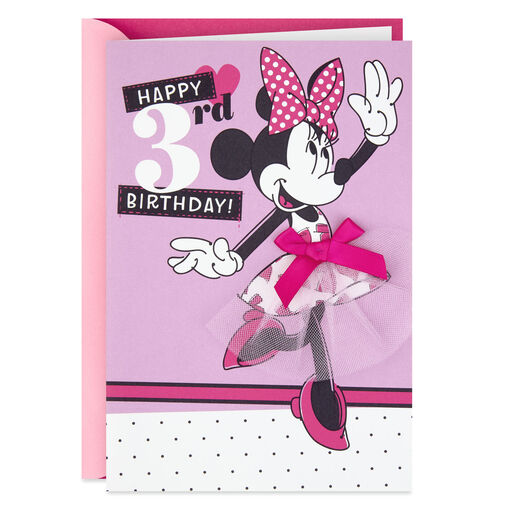 Disney Minnie Mouse Happy Smiles 3rd Birthday Card, 