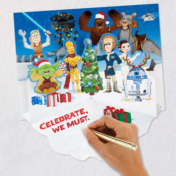 Star Wars™ Yoda™ Celebrate, We Must Pop-Up Christmas Card, , large image number 6