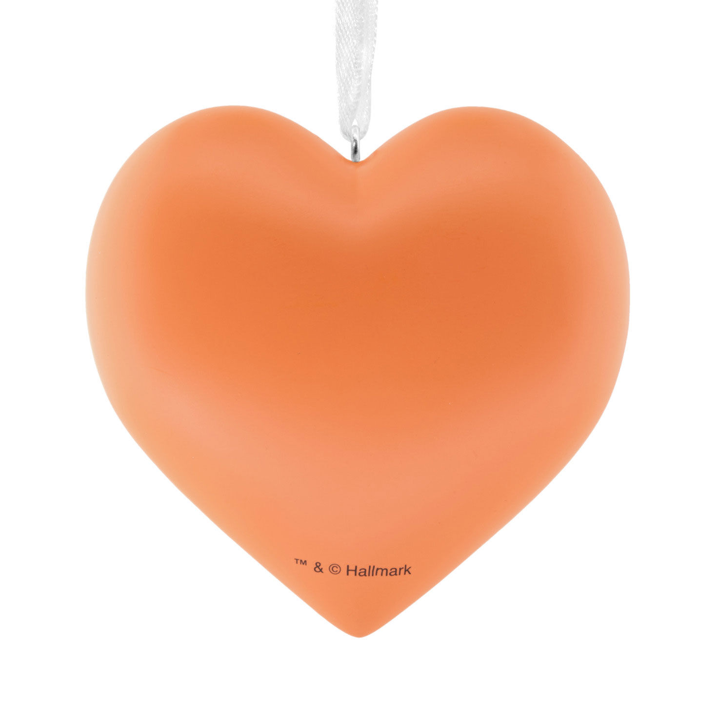 Peach Heart With Flowers Christmas Ornament Back image number 6