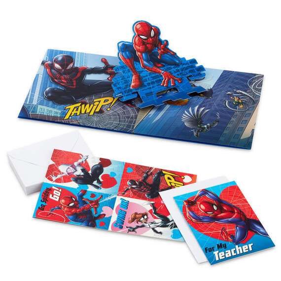 Marvel Spider-Man Kids Classroom Valentines Set With Cards and Mailbox, , large image number 7