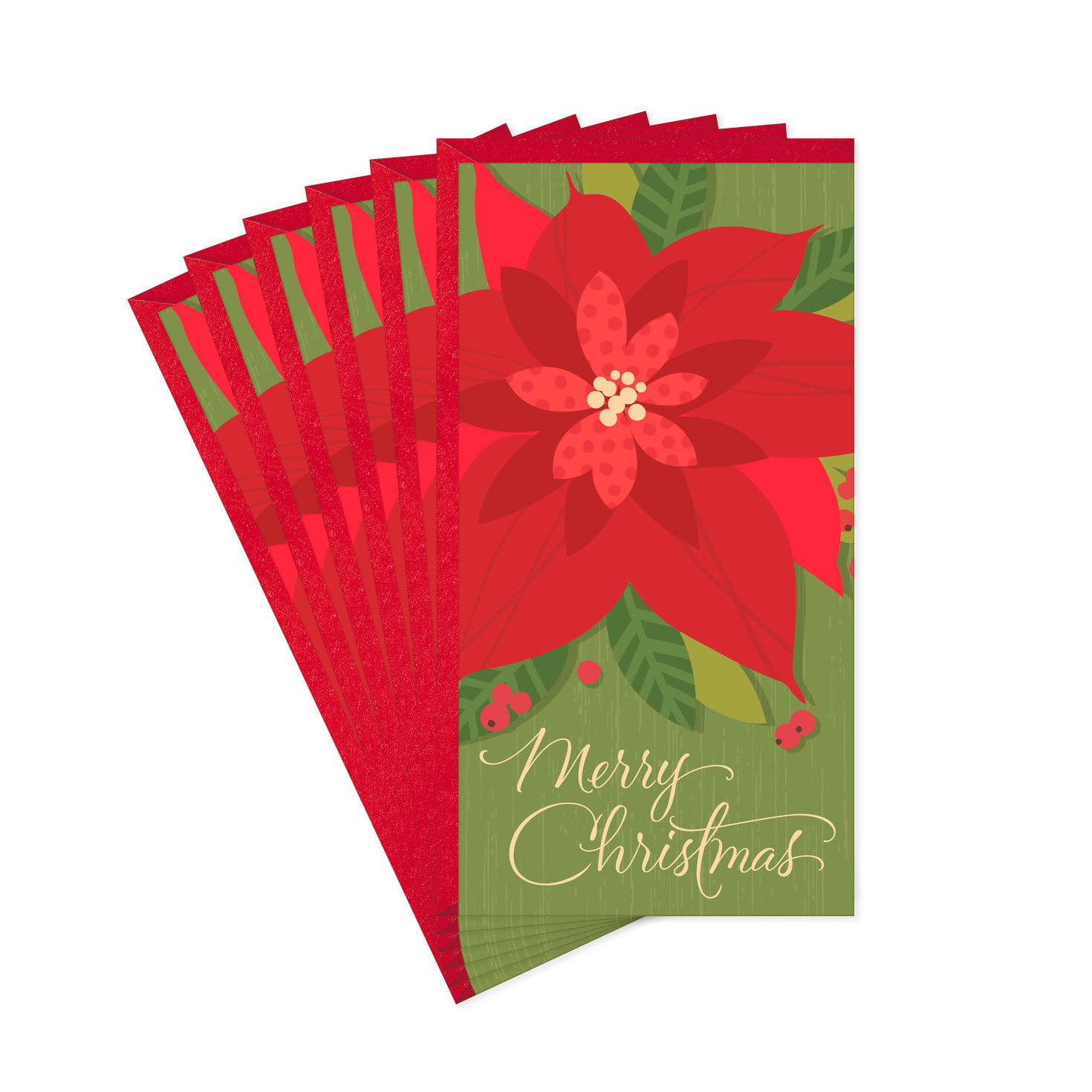 poinsettia money holder christmas cards pack of 6 poinsettia card