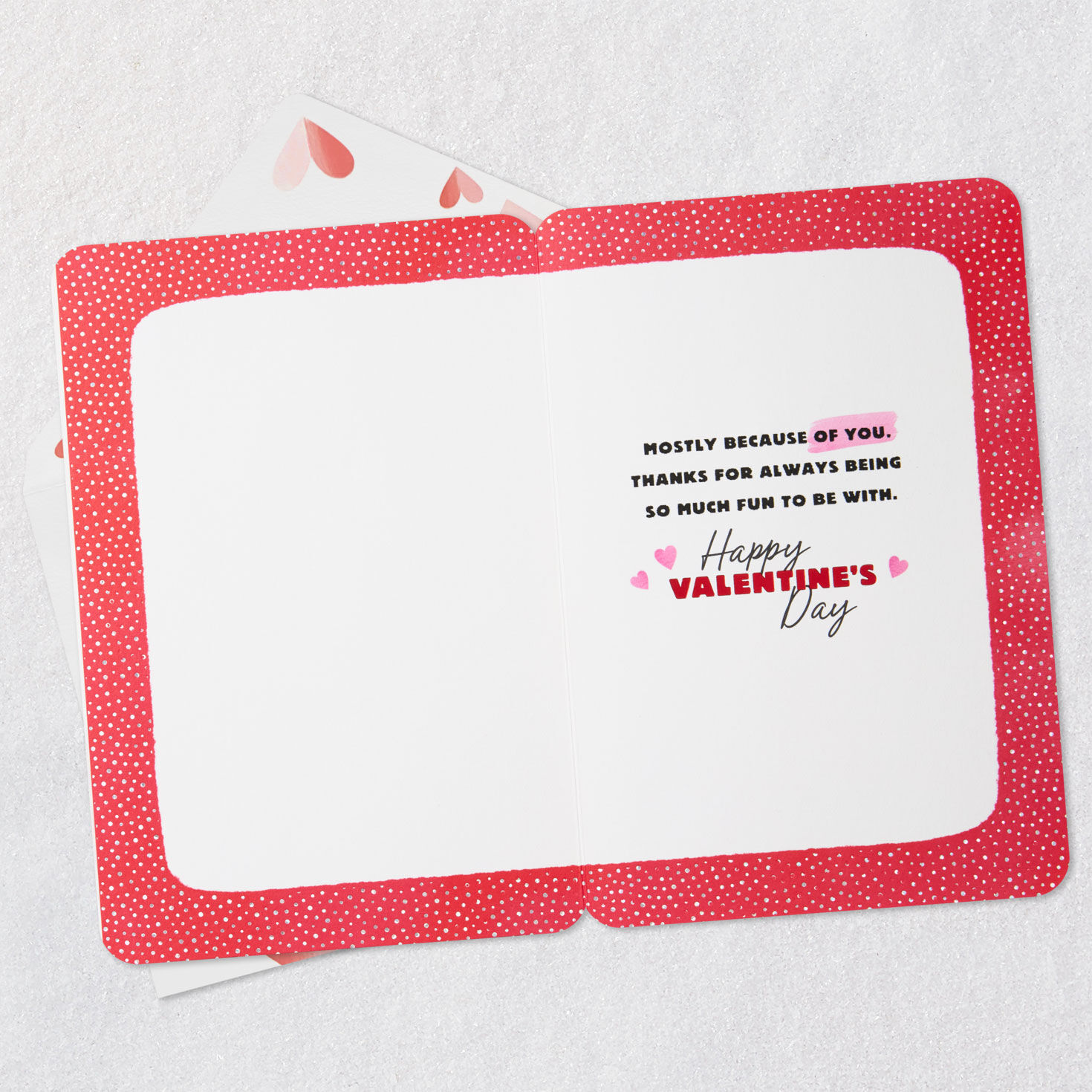 Kissing Dalmatian Dogs Valentine's Day Card Open card with envelope image number 3